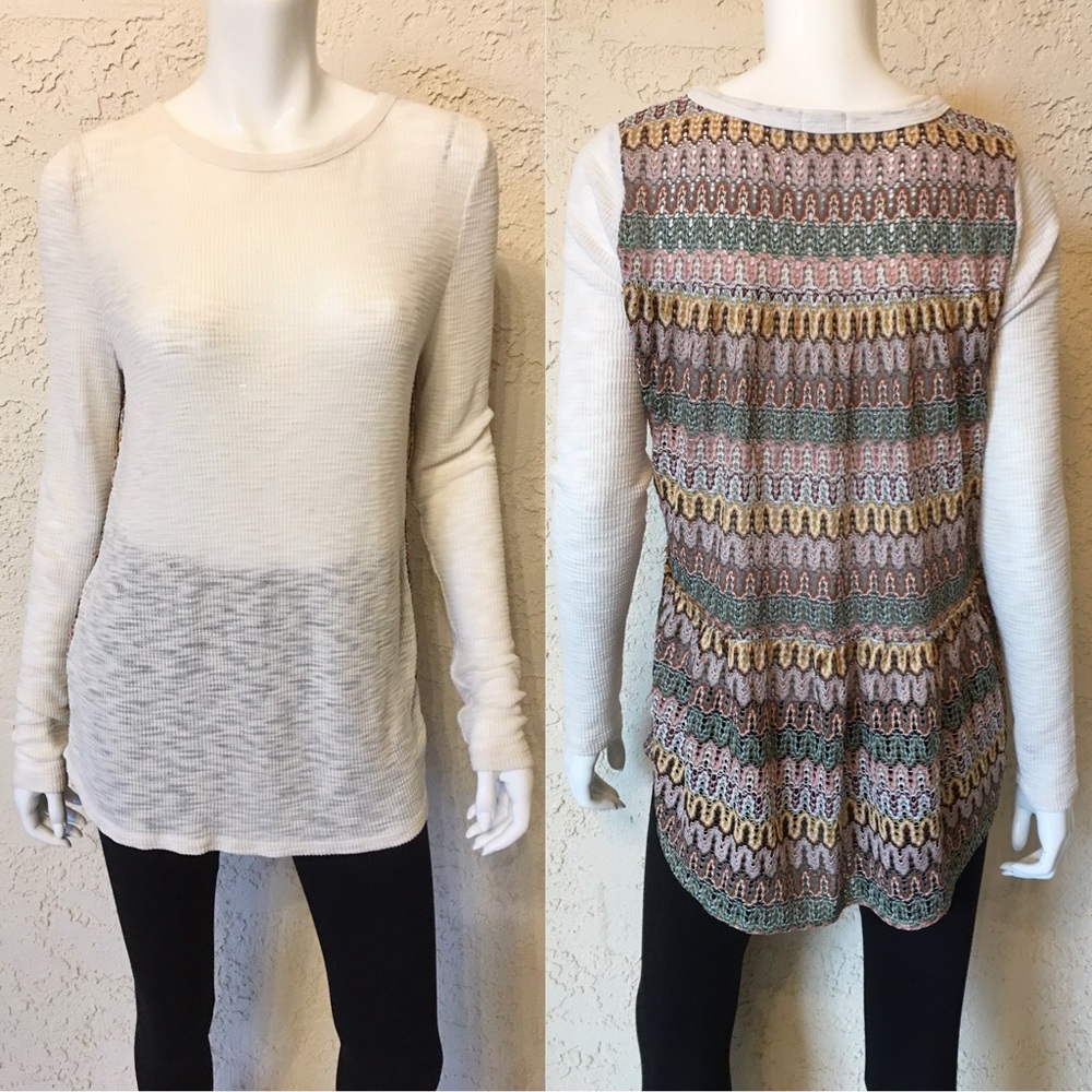 Dylan • Waffle Thermal Top w/ Lace Back Sz Sm